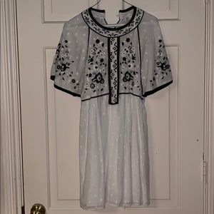 Zara floral black and white mini dress